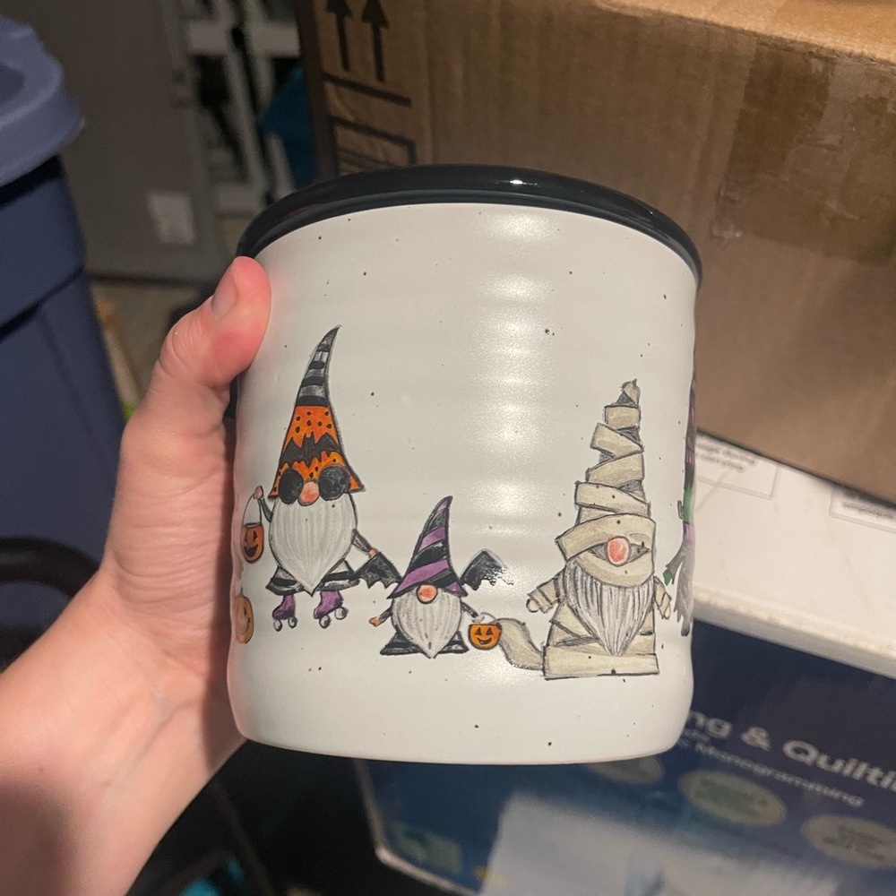 Cobwebs & Cauldrons Halloween Gnome Jar Holiday Mummy Wizard Frankenstein - Picture 2 of 6
